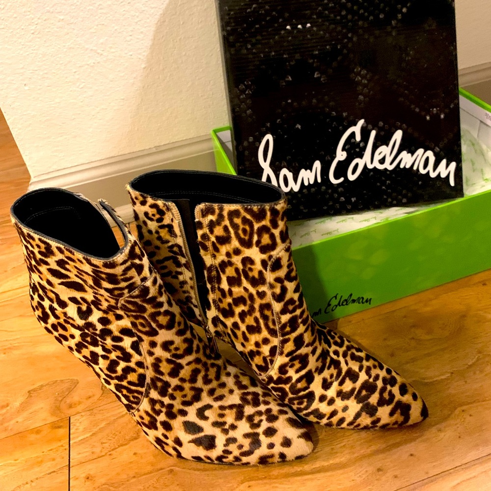 Sam Edelman High Heeled Leopard Print Booties